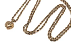 9ct Yellow Gold Long Rope Chain With Heart Locket