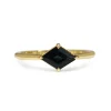 18ct Yellow Gold Lozenge Shape Sapphire Solitaire Ring