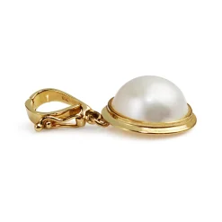 9ct Yellow Gold Mabé Pearl Pendant / Enhancer