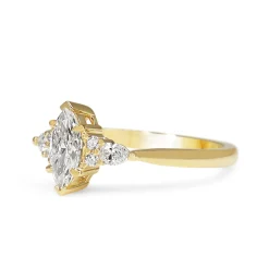 18ct Yellow Gold Marquise and Pear Diamond Ring