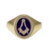 9ct Yellow Gold Masonic Enamel Flip Signet Ring
