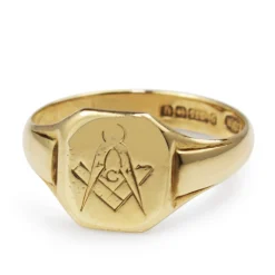 9ct Yellow Gold Masonic Signet Ring