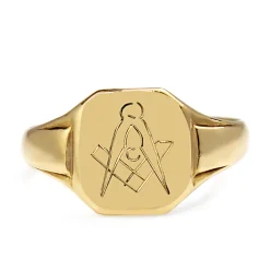 9ct Yellow Gold Masonic Signet Ring