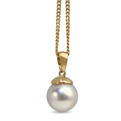 9ct Yellow Gold 8mm Akoya pearl Necklace