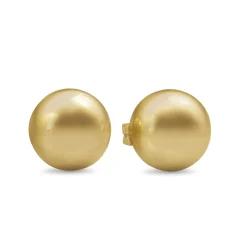 9ct Yellow Gold 7.8mm Button Stud Earrings