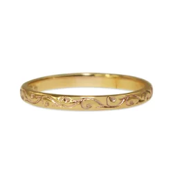 9ct Yellow Gold 2.2mm Engraved Band Ring