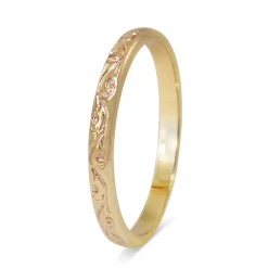 9ct Yellow Gold 2.2mm Engraved Band Ring
