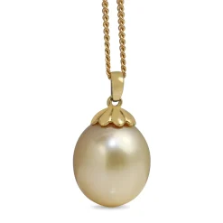 18ct Yellow Gold 13mm Golden South Sea Pearl Necklace