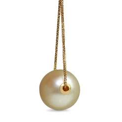 18ct Yellow Gold 12mm Golden South Sea Pearl Necklace