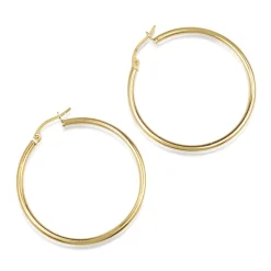 9ct Yellow Gold 35mm Hoop Earrings