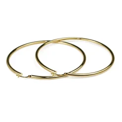 9ct Yellow Gold 65mm Hoop Earrings