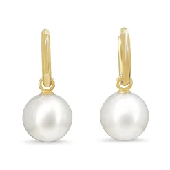 9ct Yellow Gold 11mm South Sea Pearl Hoop Earrings