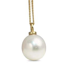 18ct Yellow Gold 16mm South Sea Pearl and Diamond Necklace