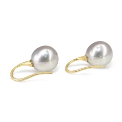 9ct Yellow Gold 11mm South Sea Pearl Earrings