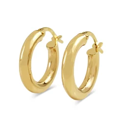 9ct Yellow Gold 18mm Thick Hoop Earrings