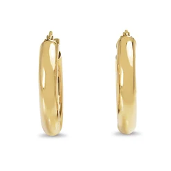 9ct Yellow Gold 18mm Thick Hoop Earrings
