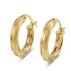 9ct Yellow Gold 16mm Twist Hoop Earrings