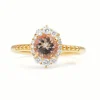 18ct Yellow Gold Morganite and Diamond Ring