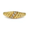 9ct Yellow Gold Old and Single Cut Diamond Twist Ring