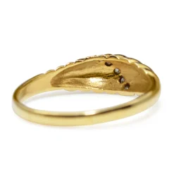 9ct Yellow Gold Old and Single Cut Diamond Twist Ring