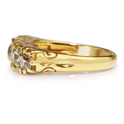 18ct Yellow Gold Old Cut 5 Stone Diamond Ring
