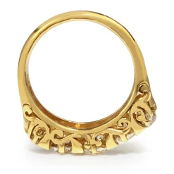 18ct Yellow Gold Old Cut 5 Stone Diamond Ring