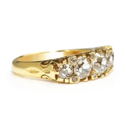 18ct Yellow Gold Old Cut 5 Stone Diamond Ring