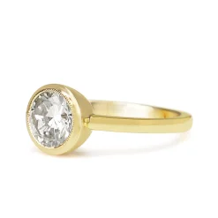 18ct Yellow Gold Old Cut Bezel Diamond Solitaire Ring