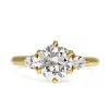 18ct Yellow Gold Old Cut Diamond and Pear Shape 3 Stone Ring