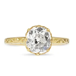 18ct Yellow Gold Old Cut Diamond Solitaire Ring