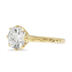 18ct Yellow Gold Old Cut Diamond Solitaire Ring