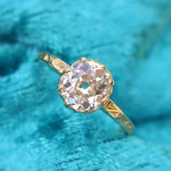18ct Yellow Gold Old Cut Diamond Solitaire Ring