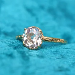 18ct Yellow Gold Old Cut Diamond Solitaire Ring