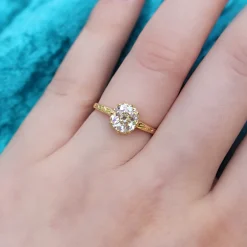 18ct Yellow Gold Old Cut Diamond Solitaire Ring