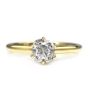 18ct Yellow Gold Old Mine Cut Diamond Solitaire Ring