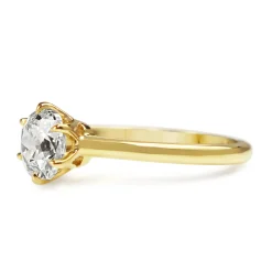 18ct Yellow Gold Old Mine Cut Diamond Solitaire Ring