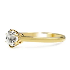18ct Yellow Gold Old Mine Cut Diamond Solitaire Ring