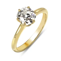 18ct Yellow Gold Old Mine Cut Diamond Solitaire Ring
