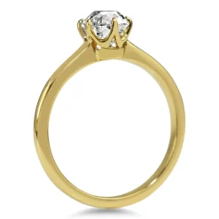18ct Yellow Gold Old Mine Cut Diamond Solitaire Ring