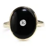 9ct Yellow Gold Onyx and Diamond Ring