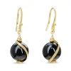 18ct Yellow Gold Onyx Drop Earrings