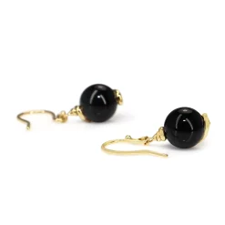 18ct Yellow Gold Onyx Drop Earrings