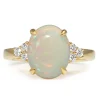 18ct Yellow Gold Opal and Diamond Ring