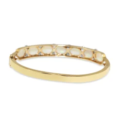 14ct Yellow Gold Opal and Diamond Bangle