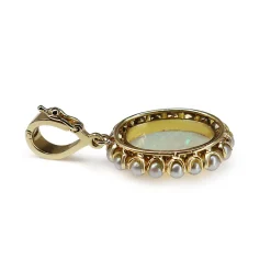 18ct Yellow Gold Opal and Pearl Enhancer Pendant