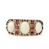 9ct Yellow Gold Opal and Ruby Antique Ring