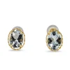 18ct Yellow Gold Oval Aquamarine Stud Earrings