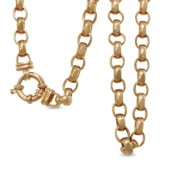9ct Yellow Gold Oval Belcher Link Chain Necklace