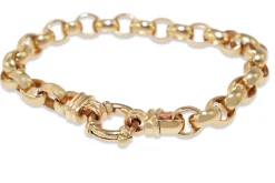 9ct Yellow Gold Oval Belcher Link Bracelet with Bolt Ring Clasp