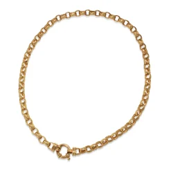 9ct Yellow Gold Oval Belcher Link Chain Necklace